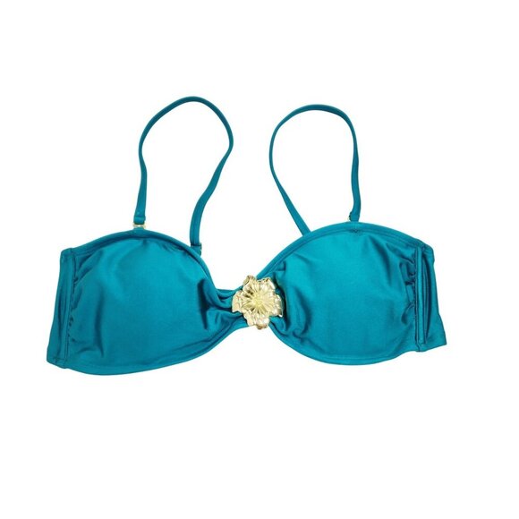 Teal Black Womens Wild Fable Bikini Set Gold Accent Size S Adjustable Straps - Picture 4 of 5